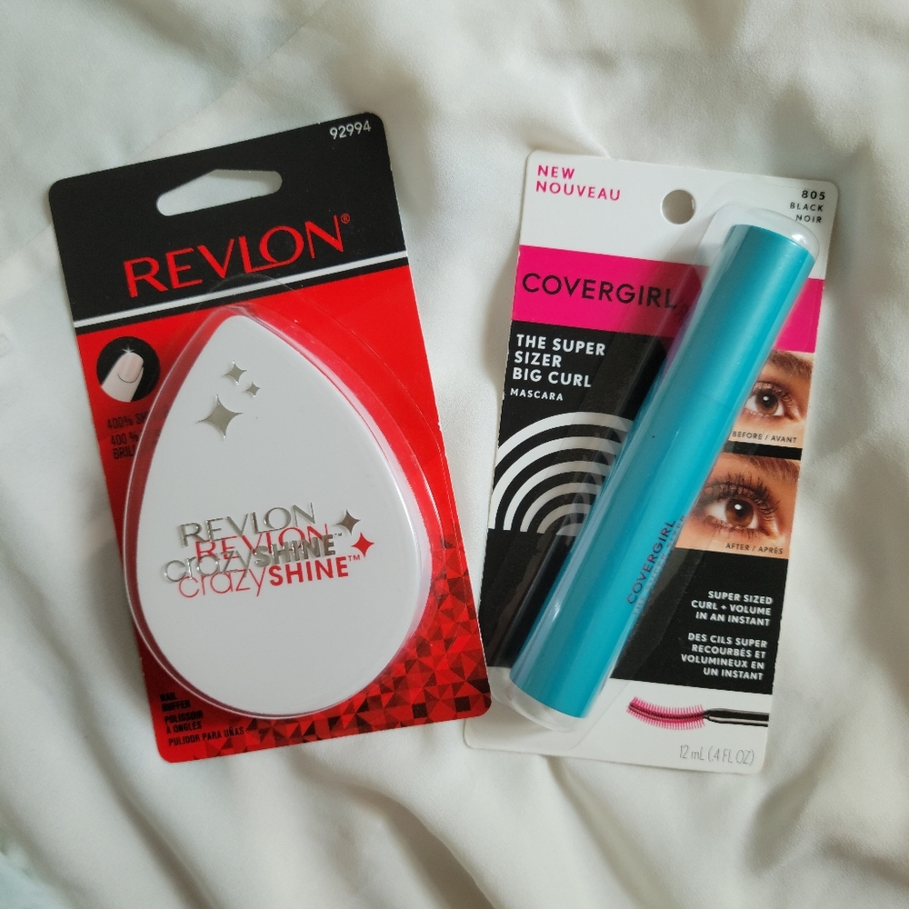NEW REVLON Nail Buffer, COVERGIRL Mascara